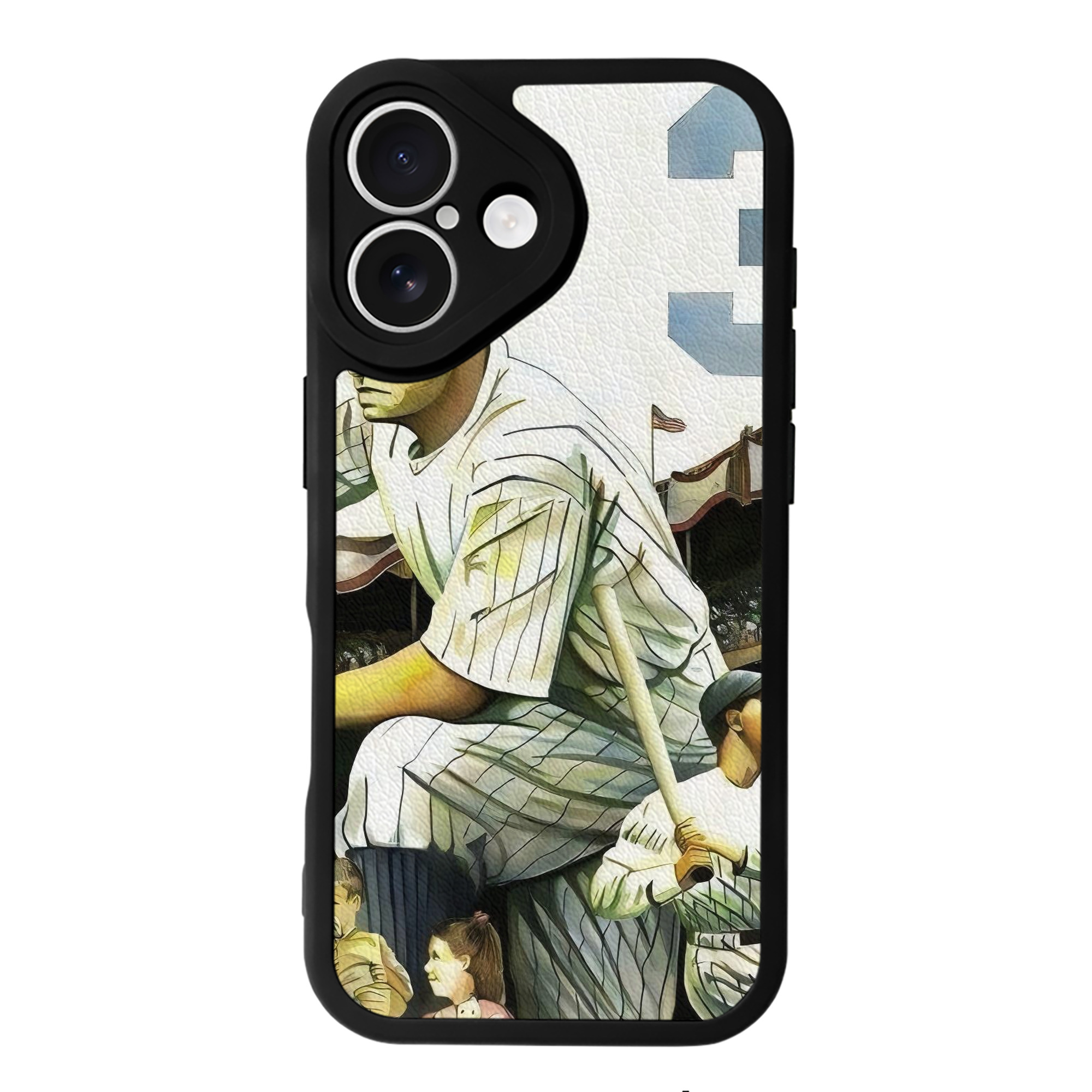Babe Ruth 33 IPhone 16 Silicone Leather Case – UV Print, Lambskin Texture – Perfect Fit, Wireless Charging Compatible, Scratch Resistant, Precise Cutouts – Stylish Protection For IPhone 16